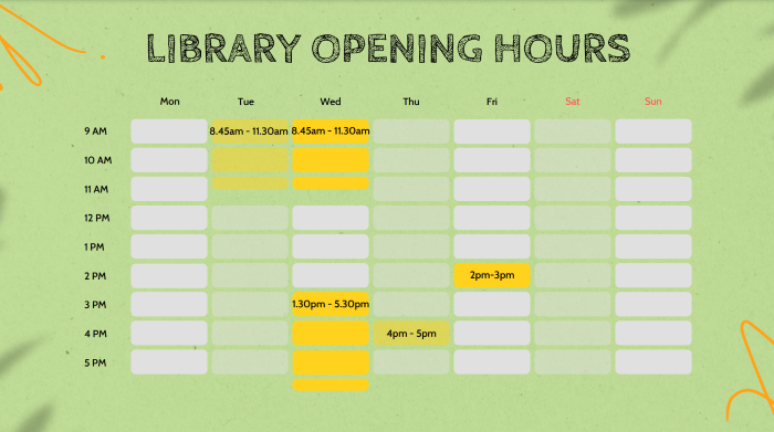 Library opening hours