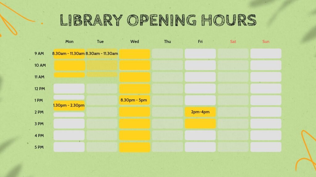 Library opening times